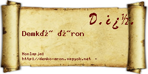 Demkó Áron névjegykártya